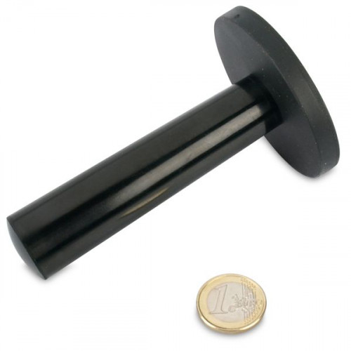 Magnet system Ø 66 mm rubberized with handle - holds 18 kg