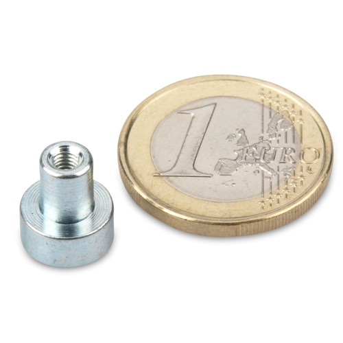 Neodymium pot magnet Ø 10.0 x 4.5 mm with socket M3 holds 2.5 kg