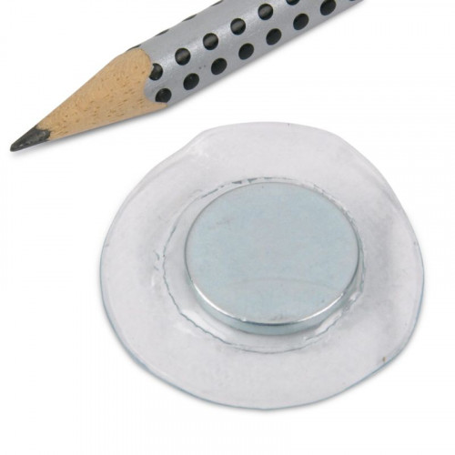 Sew-in discmagnet Ø 18 x 2 mm in a PVC - coating round