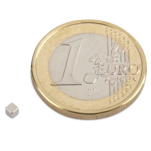 Cubemagnet 2.0 x 2.0 x 2.0 mm N45 nickel - holds 100 g