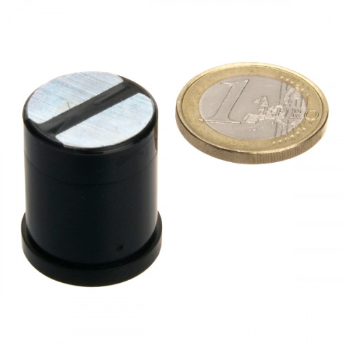 Deep pot magnet cylindrical Ø 20 x 23 mm black plastic housing - OFFER