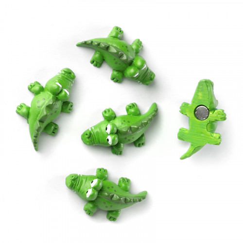 Deco magnets KROKO - Set with 5 green magnetic crocodiles