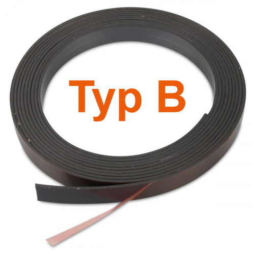 Magnetic tape self-adhesive on one side - 12.7 x 1.5 mm type B premium adhesive