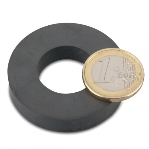 Ringmagnet Ø 45.0 x 22.0 x 9.0 mm HF 24/16 ferrite - holds 2.9 kg
