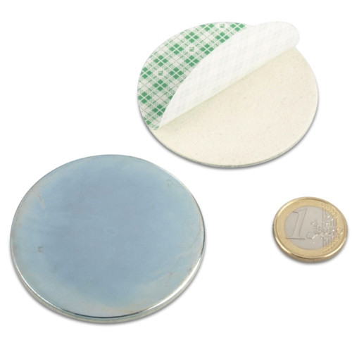 Metal disc Ø 60 galvanized with double-sided adhesive tape