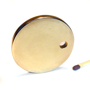 Discmagnet Ø 40.0 x 4.0 mm N40 Gold - 5 mm hole