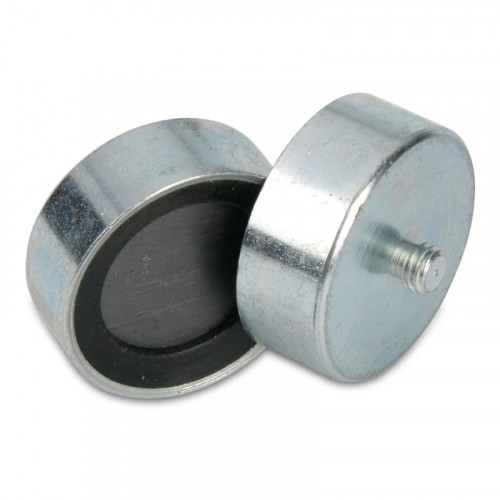 Pot magnet Ø Ø 25 mm ferrite, thread M5, radius on the adhesive side