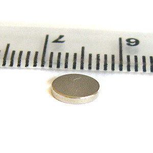 Discmagnet Ø 6.0 x 1.0 mm N45 nickel - holds 300 g