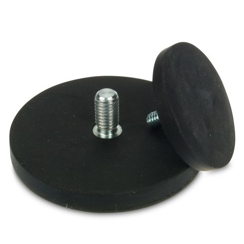 Magnet system Ø 66 mm rubberized with thread M8x15 - holds 25 kg