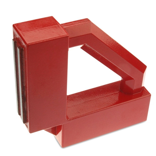 Magnetic welding / mounting bracket 140 x 140 x 35 mm, red