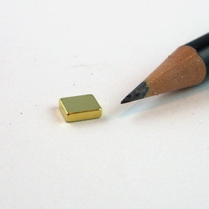 Blockmagnet 6.0 x 5.0 x 1.8 mm N50 Gold - holds 600 g