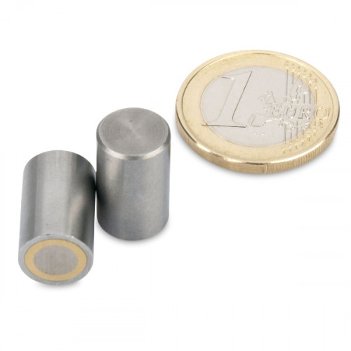 AlNiCo Deep pot holding magnet Ø 13 x 18 mm, steel, tolerance h6, 1.2 kg