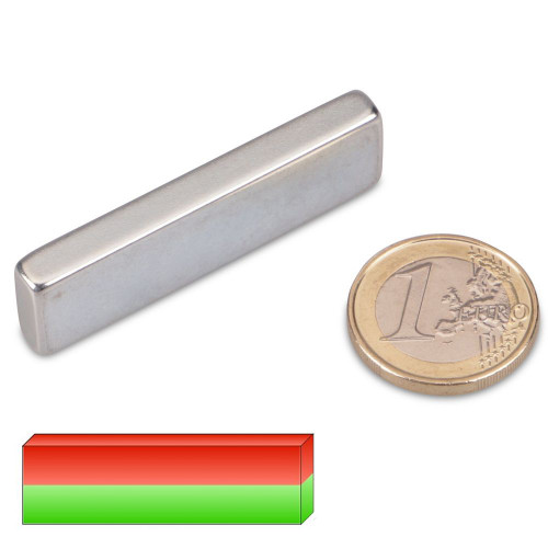 Blockmagnet 50.0 x 6.0 x 14.0 mm N35 zinc - holds 10.5 kg
