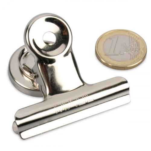 Letter clip with magnet, nickel-plated, pack of 2