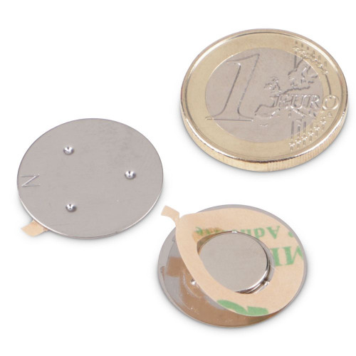 UFO Discmagnet neodymium on metal disc - self-adhesive