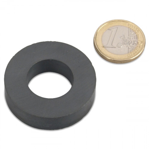 Ringmagnet Ø 40.0 x 20.0 x 10.0 mm Y35 ferrite - holds 2,7 kg