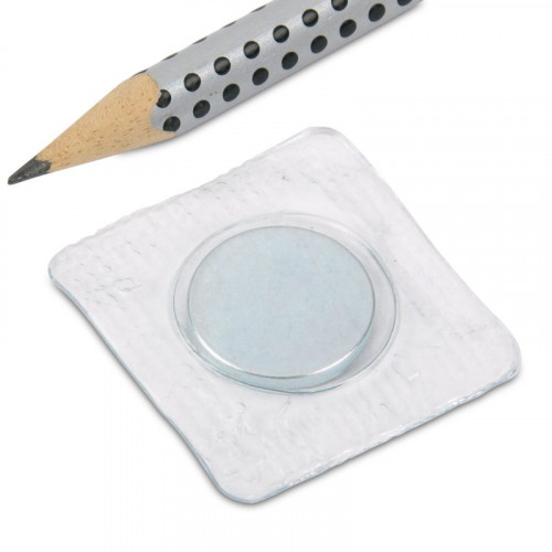 Sew-in discmagnet Ø 18 x 2 mm in a PVC - coating square