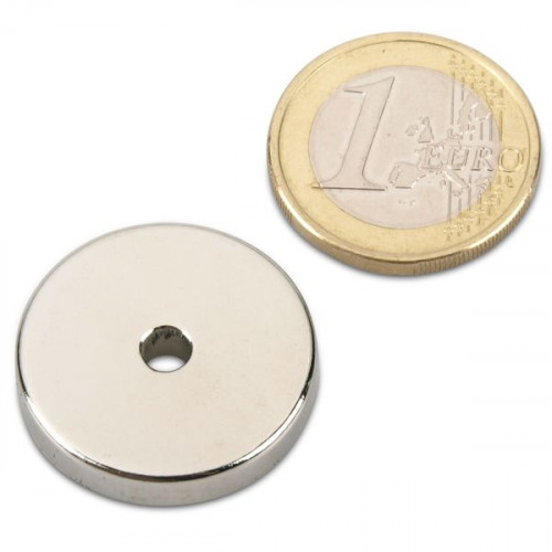 Ringmagnet Ø 25.0 x 4.0 x 5.0 mm N45 nickel - holds 9.5 kg