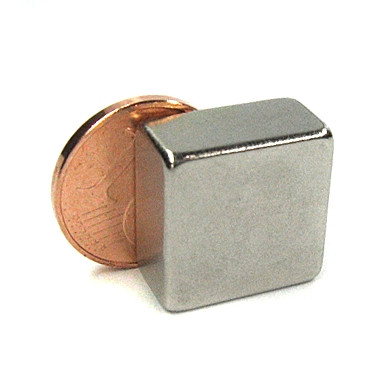 Blockmagnet 15.0 x 15.0 x 8.0 mm N40 nickel - holds 8.6 kg