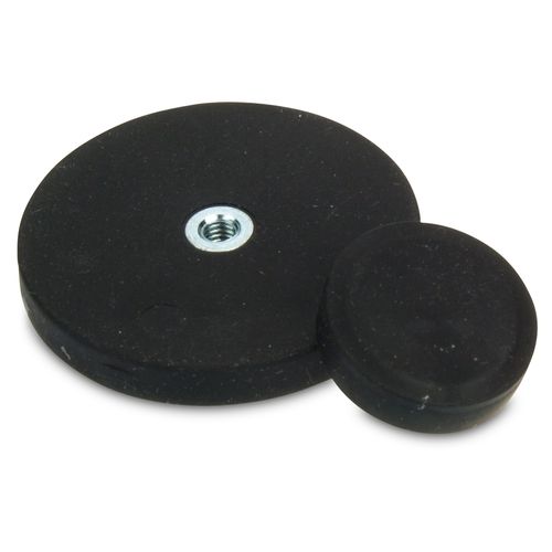 Magnet system Ø 43 mm rubberized with thread M6x15 - holds 10 kg