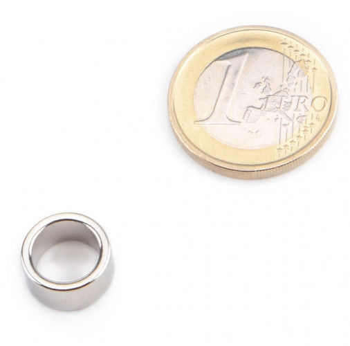 Neodymium ringmagnet Ø 12.0 x 9.0 x 6.0 mm N45 nickel
