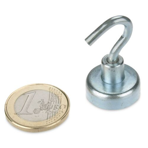 Hook magnet Ø 20 mm NEODYMIUM - zinc - holds 10 kg