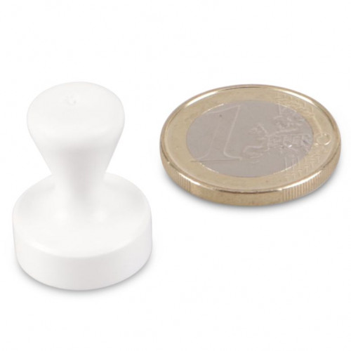 Cone magnet Ø 17 x 22 mm NEODYMIUM - white - holds 3.5 kg