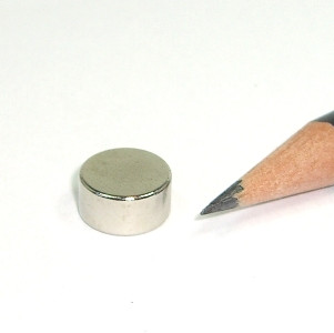 Discmagnet Ø 10.0 x 5.0 mm N40 nickel - holds 3 kg