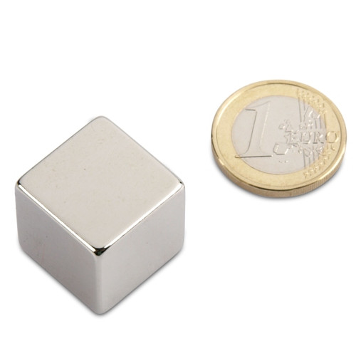 Cubemagnet 20.0 x 20.0 x 20.0 mm N45 nickel - holds 25 kg