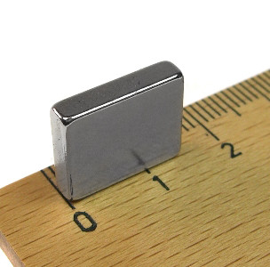 Blockmagnet 15.0 x 3.5 x 12.0 mm N35 nickel - holds 2.4 kg