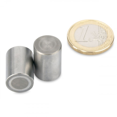 AlNiCo Deep pot holding magnet Ø 10 x 16 mm, steel, tolerance h6, 900 g