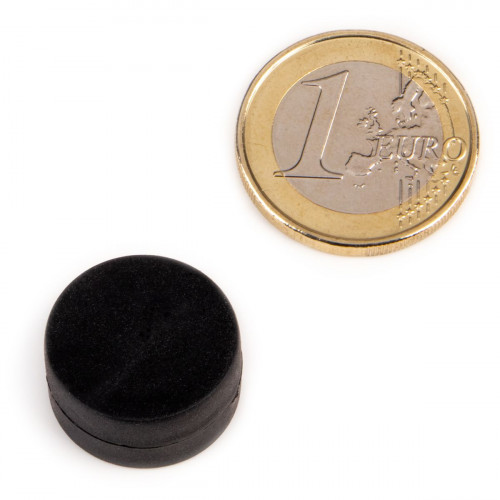 Discmagnet neodymium Ø 19.0 x 9.5 mm rubberized - black