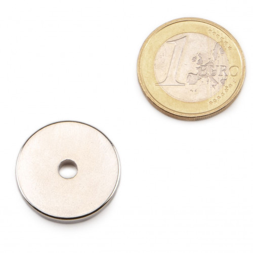 Neodymium ringmagnet Ø 22.0 x 4.0 x 3.0 mm N45 nickel