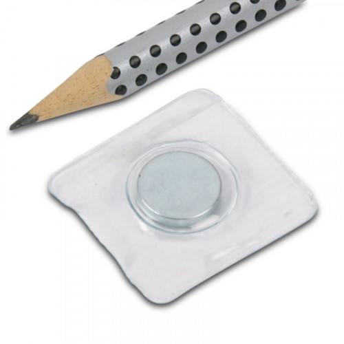 Sew-in discmagnet Ø 12 x 2 mm in a PVC - coating square