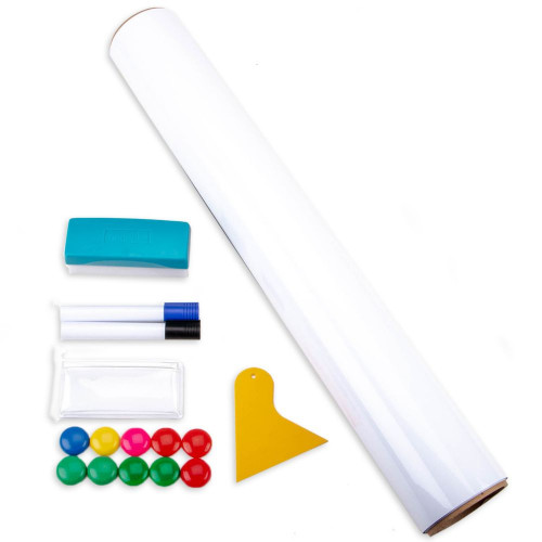 Magnetic whiteboard film self-adhesive with accessories