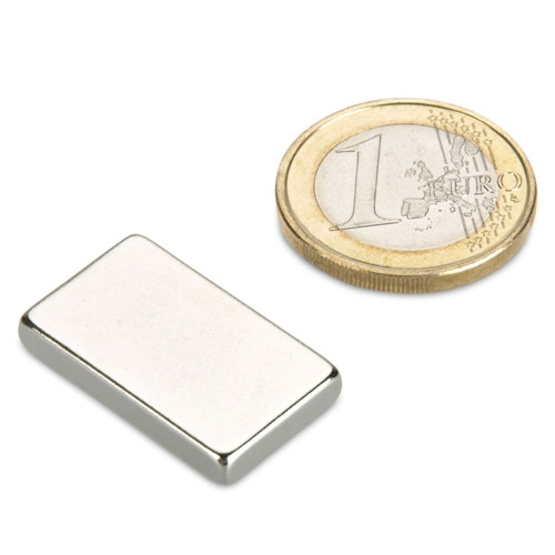 Blockmagnet 25.0 x 15.0 x 4.0 mm N50 nickel - holds 6.8 kg