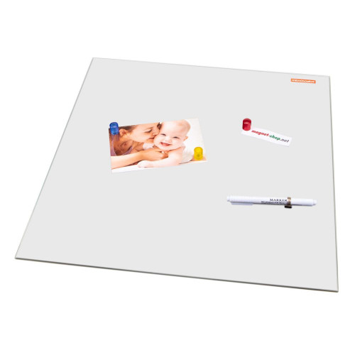 Magnetic glass board 45 x 45 cm with pen and magnets