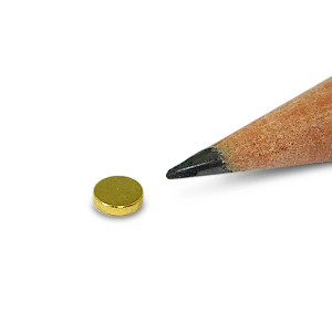 Discmagnet Ø 4.0 x 1.0 mm N45 Gold - holds 240 g
