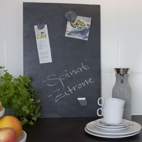 Magnetic board made of real slate - Gray Impact - 61 x 30 cm