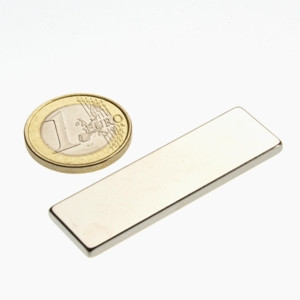 Blockmagnet 50.0 x 15.0 x 3.0 mm N35 nickel - holds 6 kg