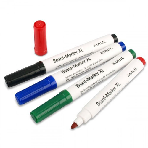Board marker XL, set with 4 pens, assorted colors