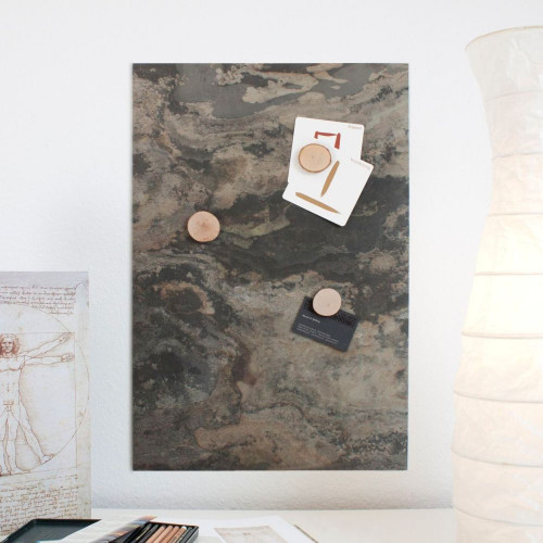 Magnetic board made of real slate - Rustic Earth - 61 x 30 cm