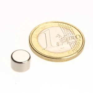 Discmagnet Ø 8.0 x 6.0 mm N35 nickel - holds 2.2 kg