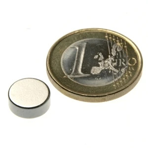 Discmagnet Ø 10.0 x 4.0 mm N42 nickel - holds 2.5 kg