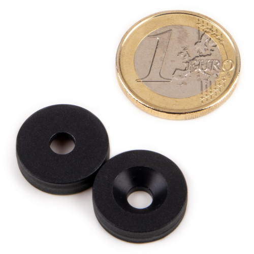 Ringmagnet countersink Ø 16.8 x 4.5 x 4.4 mm plastic coating - black