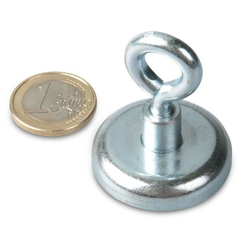 Eyelet magnet Ø 36 mm NEODYMIUM - zinc - holds 41 kg