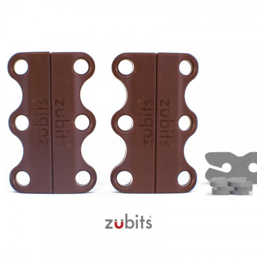 Zubits® S, magnetic shoe binders for children and seniors, brown