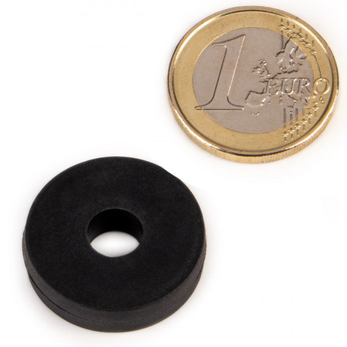 Ringmagnet neodymium Ø 25.4 x 7.9 x 6.3 mm rubberized - black