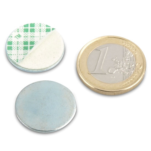 Metal disc Ø 20 galvanized with double-sided adhesive tape