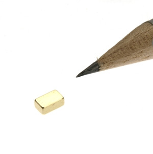 Blockmagnet 5.0 x 3.0 x 2.0 mm N52 Gold - holds 550 g